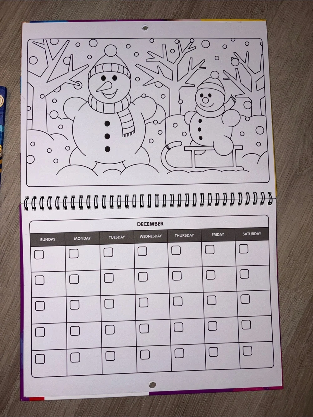 Alphabet Fun-Schooling Journal & Color Your Own Calendar - Blue/Yellow